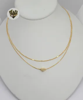 (1-6453) Gold Laminate - Layering Heart Necklace - BGF