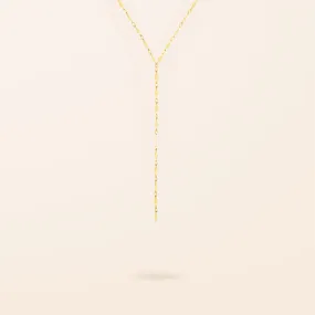 10K Gold Disco Lariat Necklace