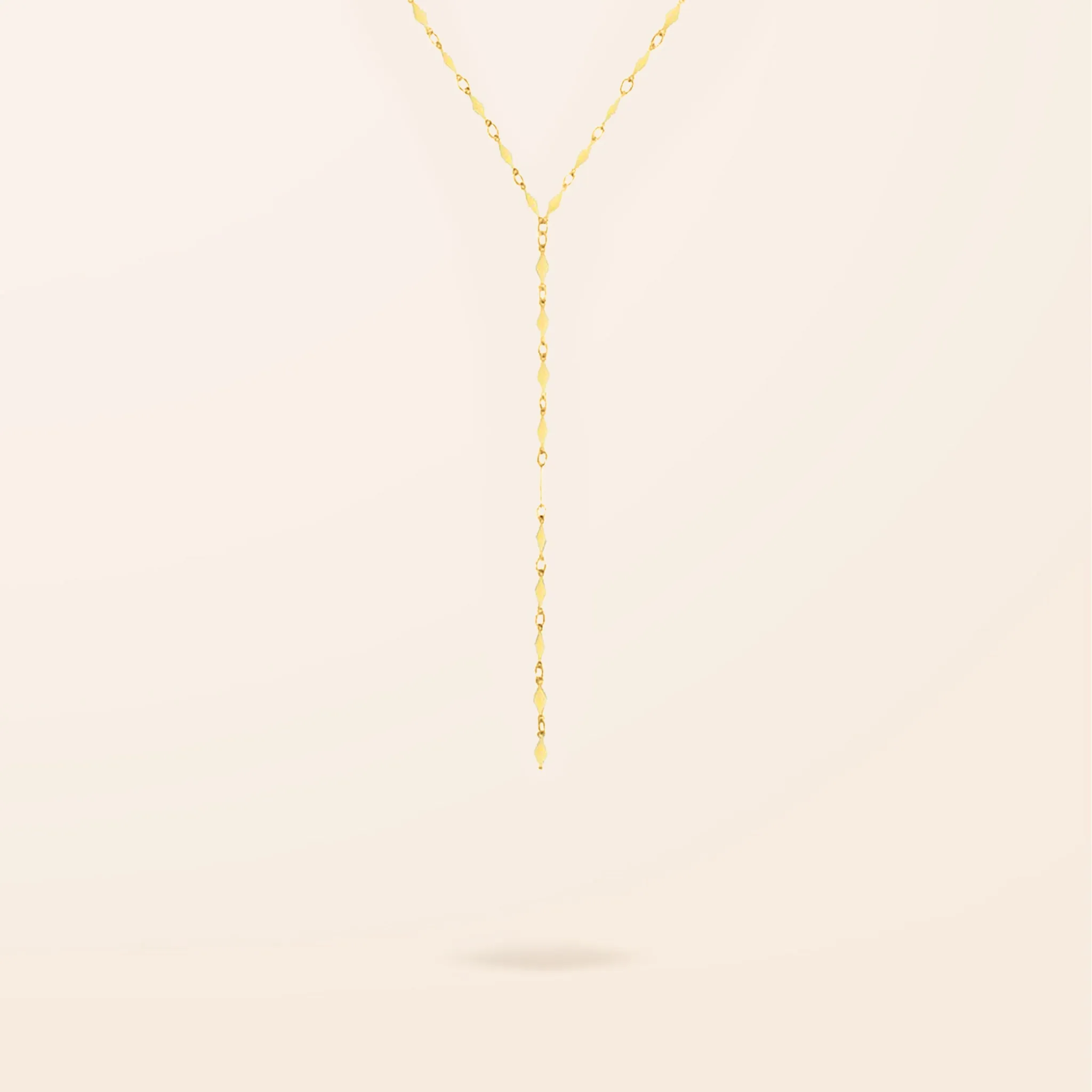 10K Gold Disco Lariat Necklace