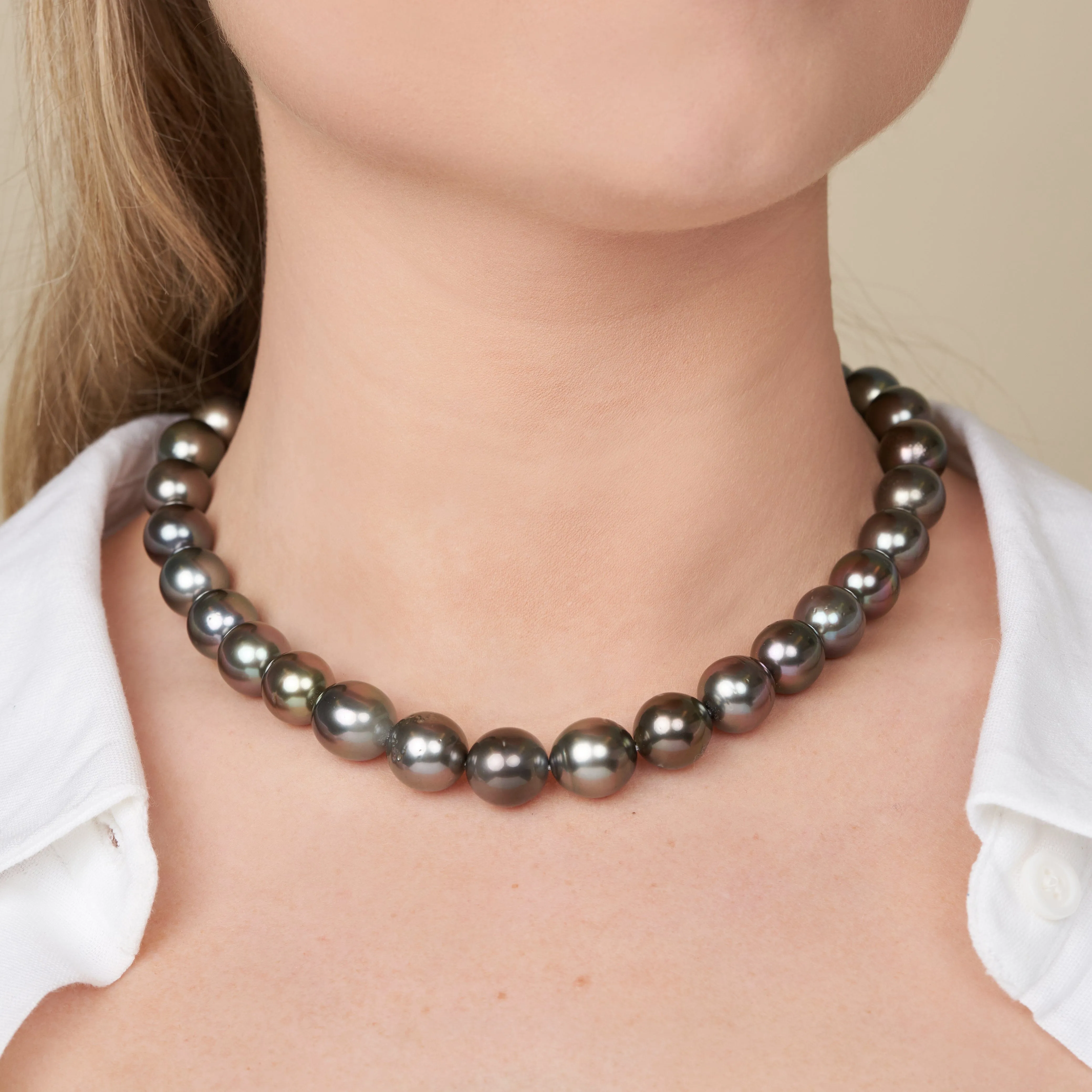 12.0-13.3 mm AA  Tahitian Drop Pearl Necklace