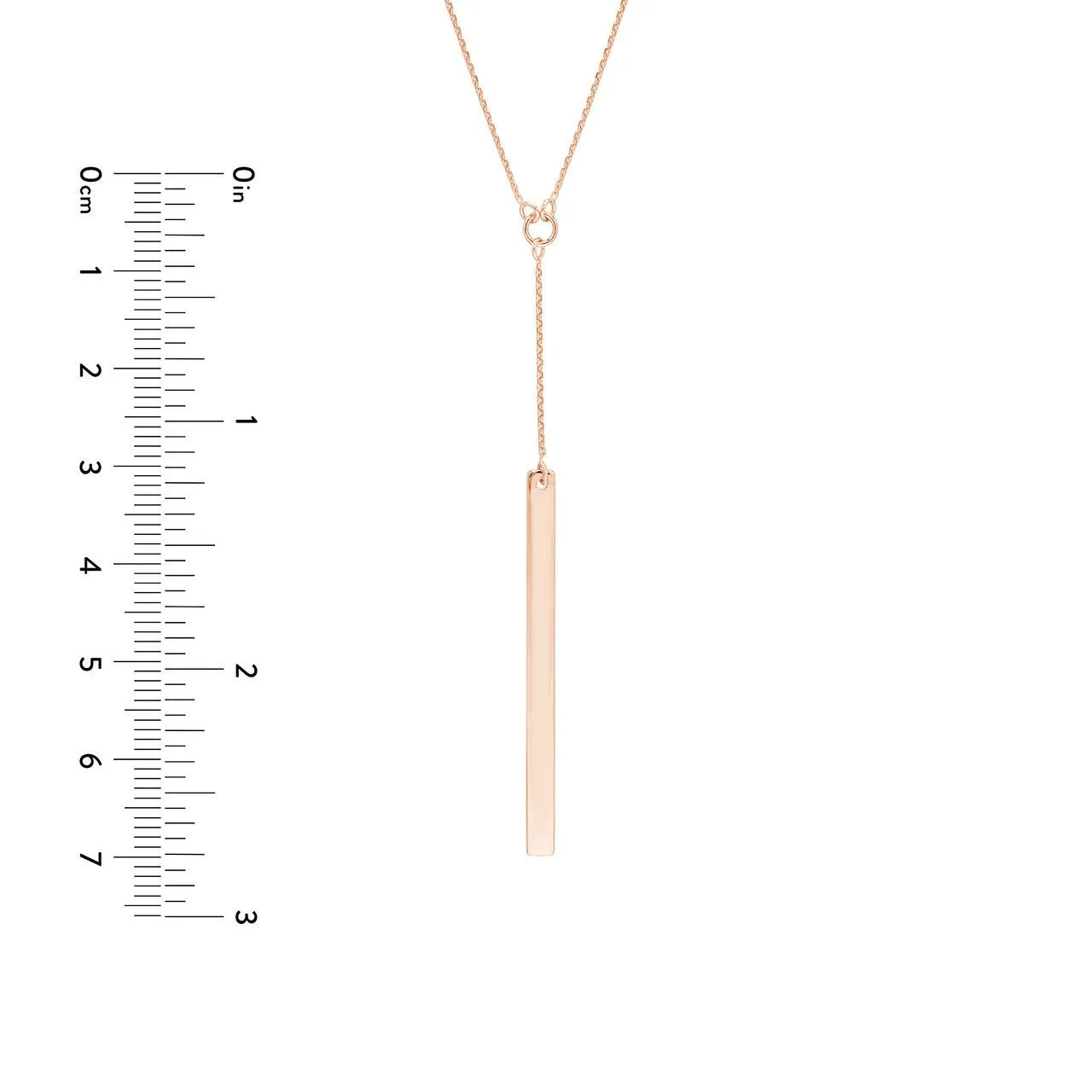 14K Gold Personalized Lariat Bar Pendant