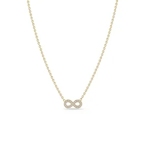 14k Midi Bitty Pavé Diamond Infinity Necklace