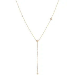 14k Off-Set Floating Diamonds Lariat