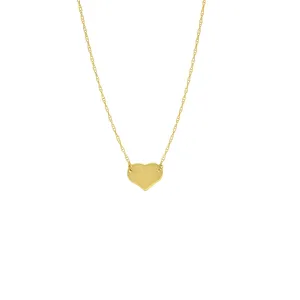 14K SMALL FLAT GOLD HEART NECKLACE