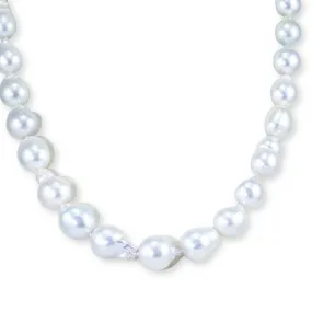 14K WHITE GOLD 28-INCH WHITE BAROQUE SOUTH SEA PEARL NECKLACE