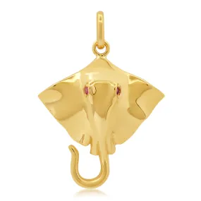 14K YG Sting Ray Charm