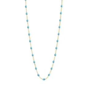 18K Gold and Turquoise Resin Beaded Classic Necklace