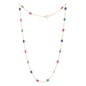 18K Multi-Gemstone Chain Necklace