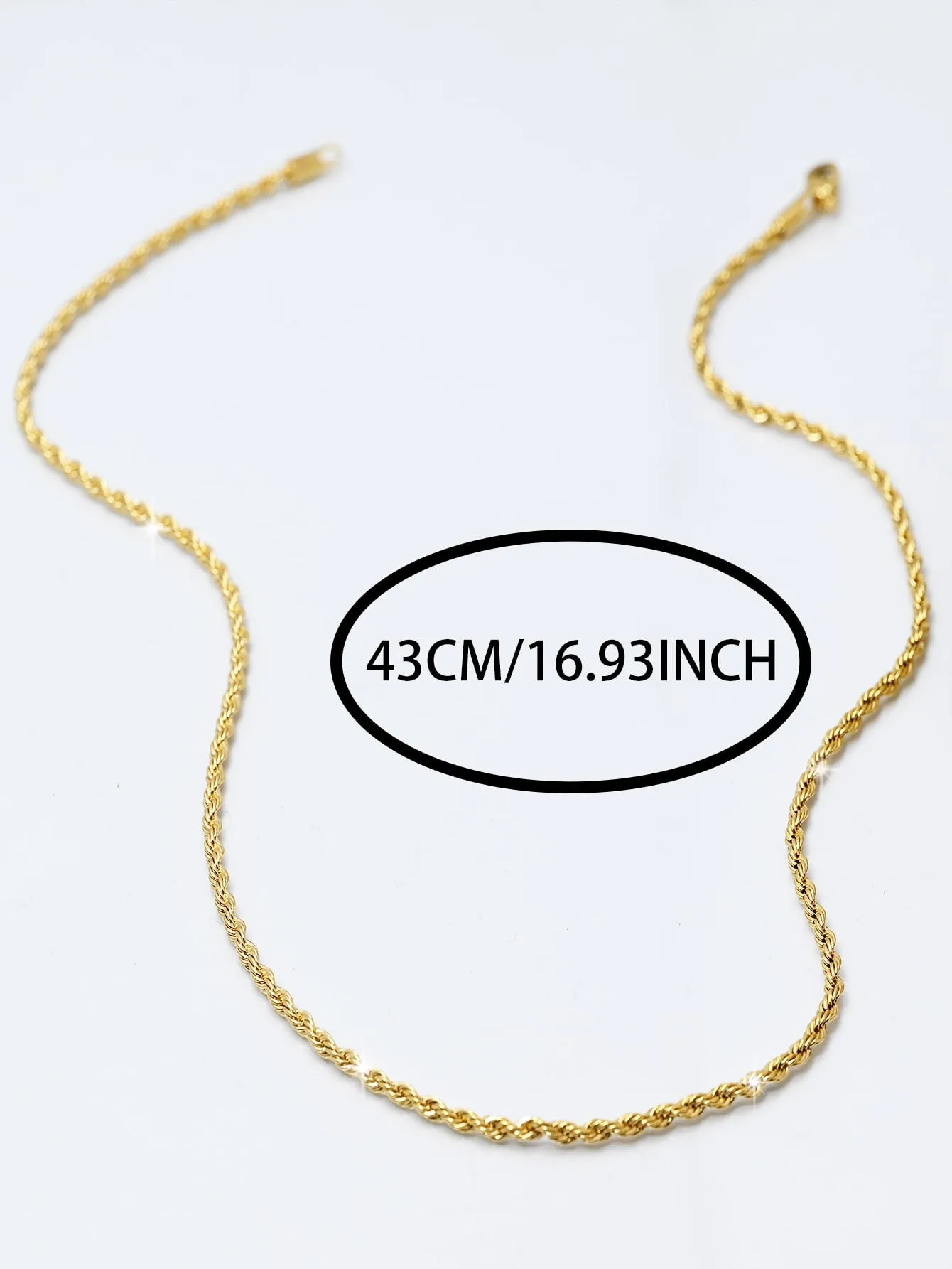 1pc Minimalist Chain Necklace, Stainless Steel Jewelry