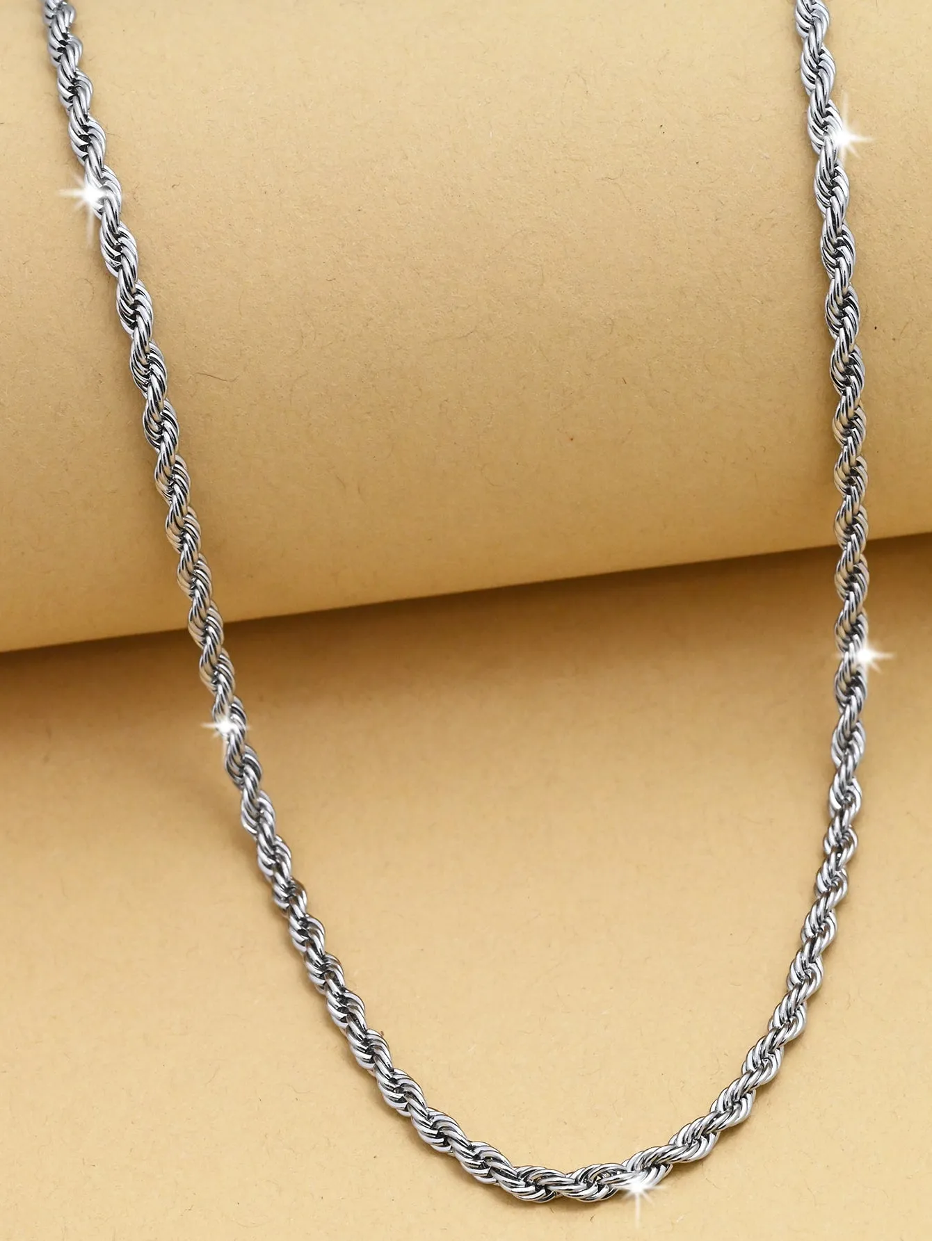 1pc Minimalist Chain Necklace, Stainless Steel Jewelry