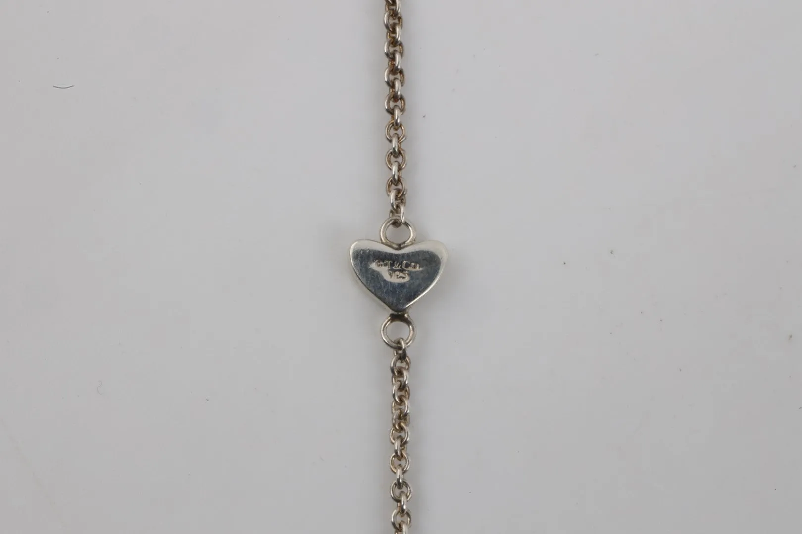 29" Tiffany & Co. 925 Silver Heart Link Lariat Necklace (8.72g.)