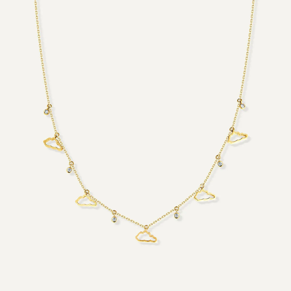 Allusia Love Five 18K Gold Necklace w. Diamonds