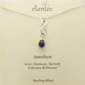 Amethyst February Birthstone Infinity Necklace