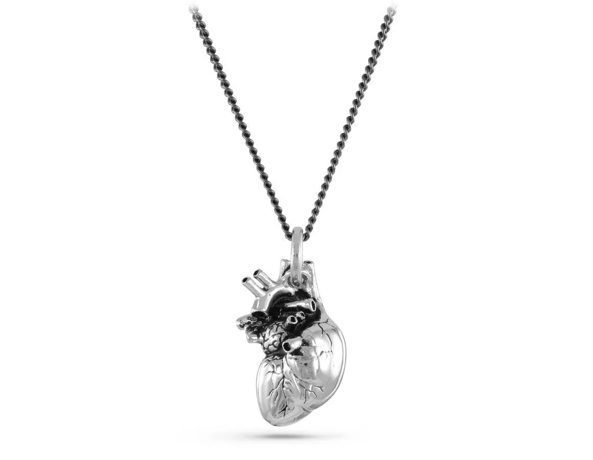 Anatomical Heart Necklace - Silver