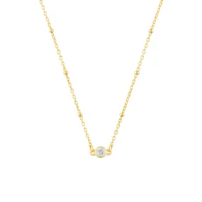 APRIL BIRTHSTONE NECKLACE GOLD