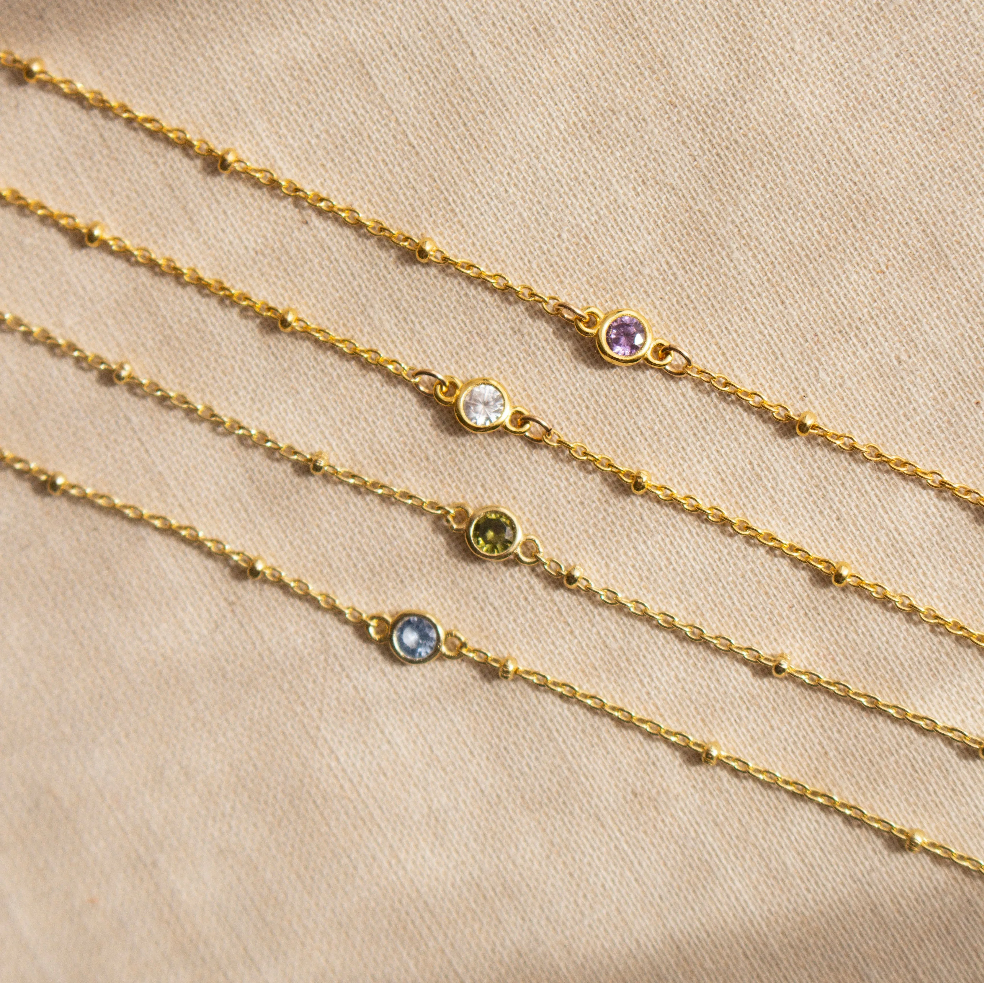 APRIL BIRTHSTONE NECKLACE GOLD