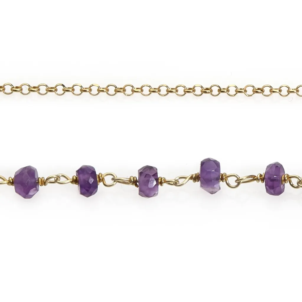 Argentum Draped Necklace - Amethyst - Gold Plated Silver