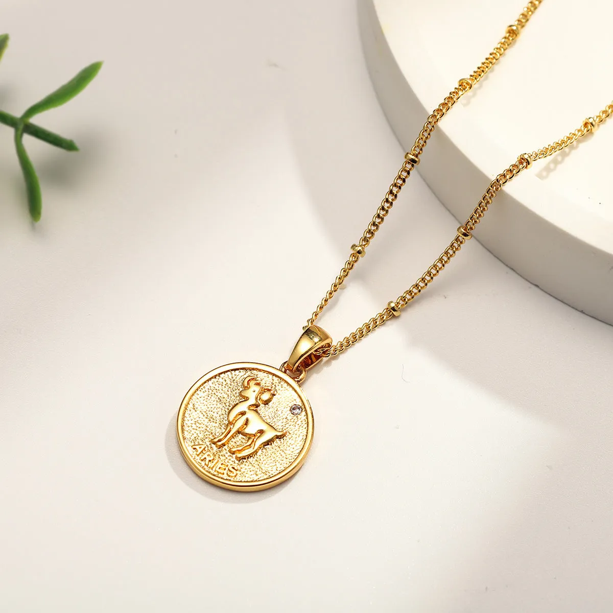 Aries Constellation Coin Pendant Necklace