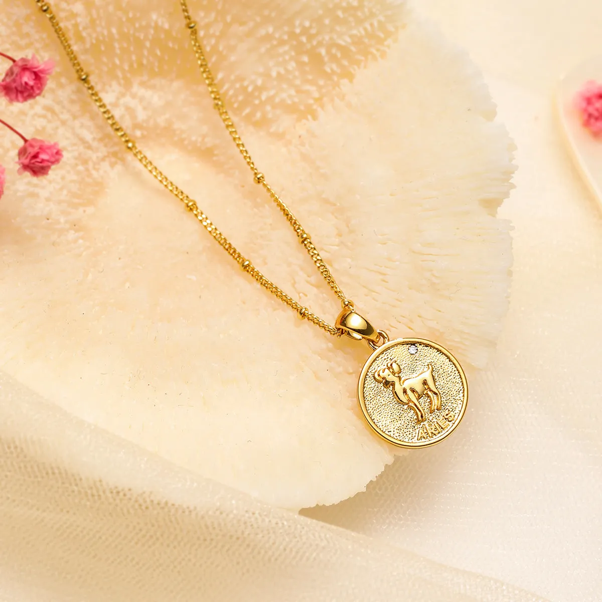 Aries Constellation Coin Pendant Necklace