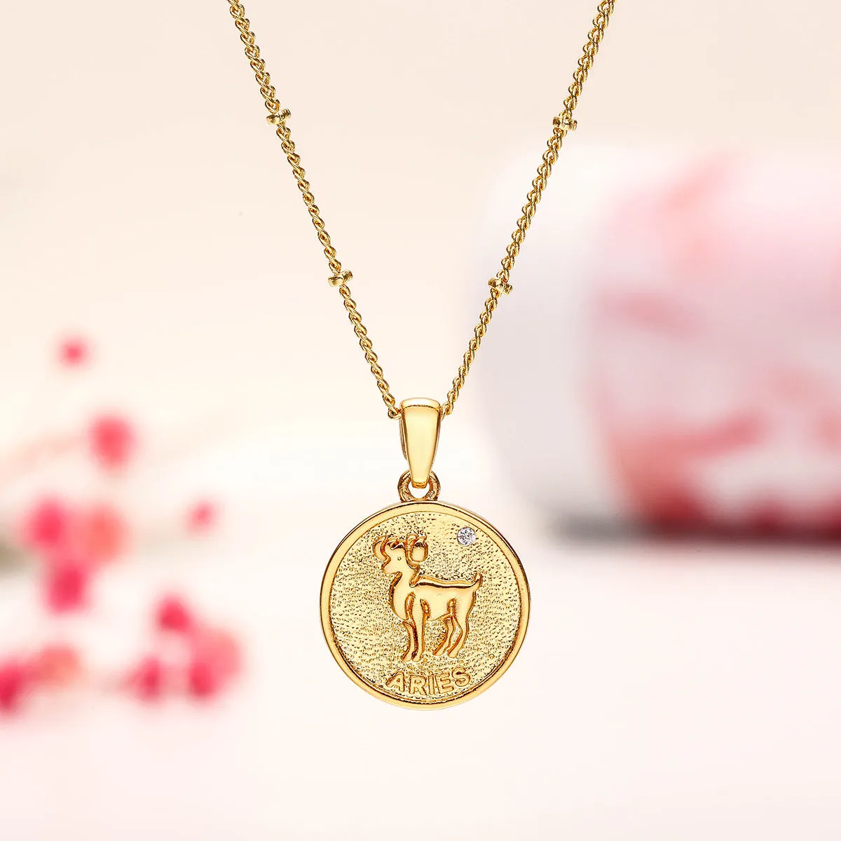 Aries Constellation Coin Pendant Necklace