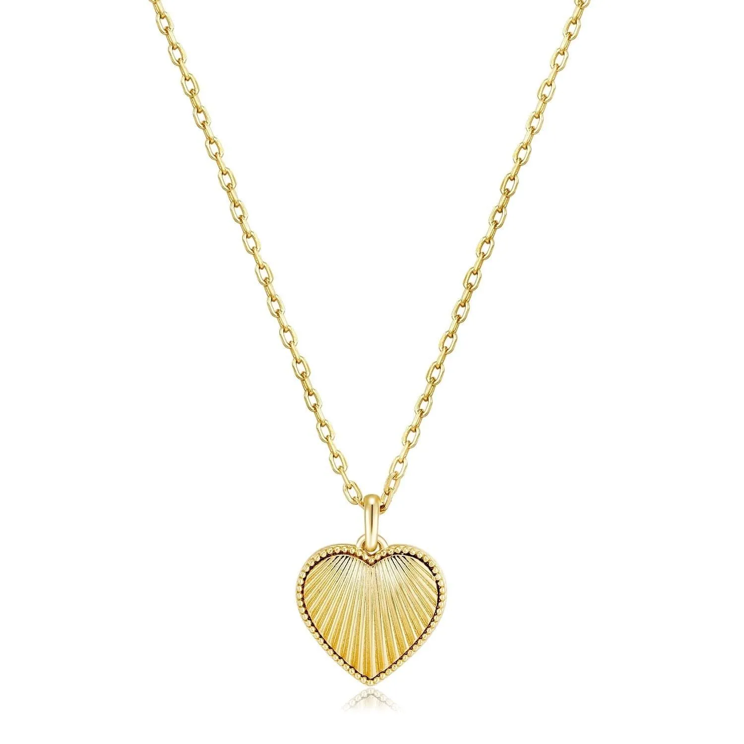 BABY SCALLOPED HEART PENDANT NECKLACE