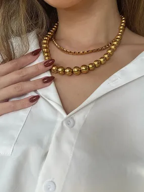 Ball Beaded Necklace in Gold