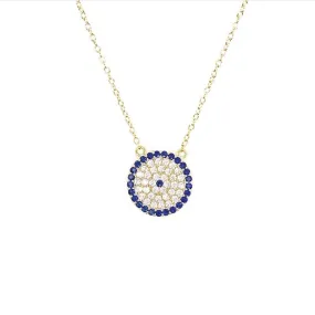 Biba evil eye necklace in silver or yellow gold