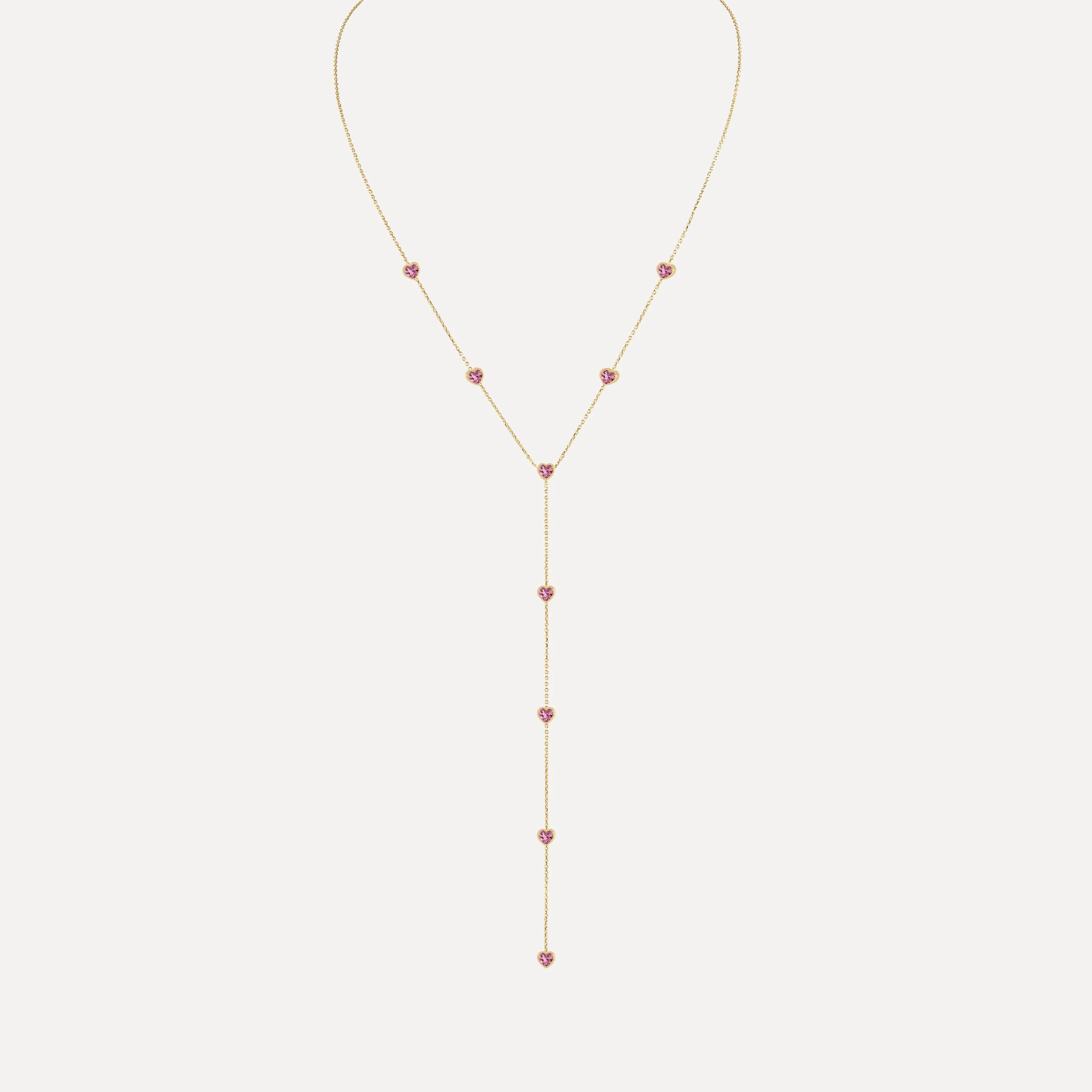 Birthstone Hearts Lariat Necklace