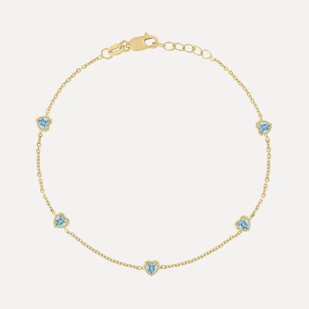 Birthstone Hearts Station Bracelet