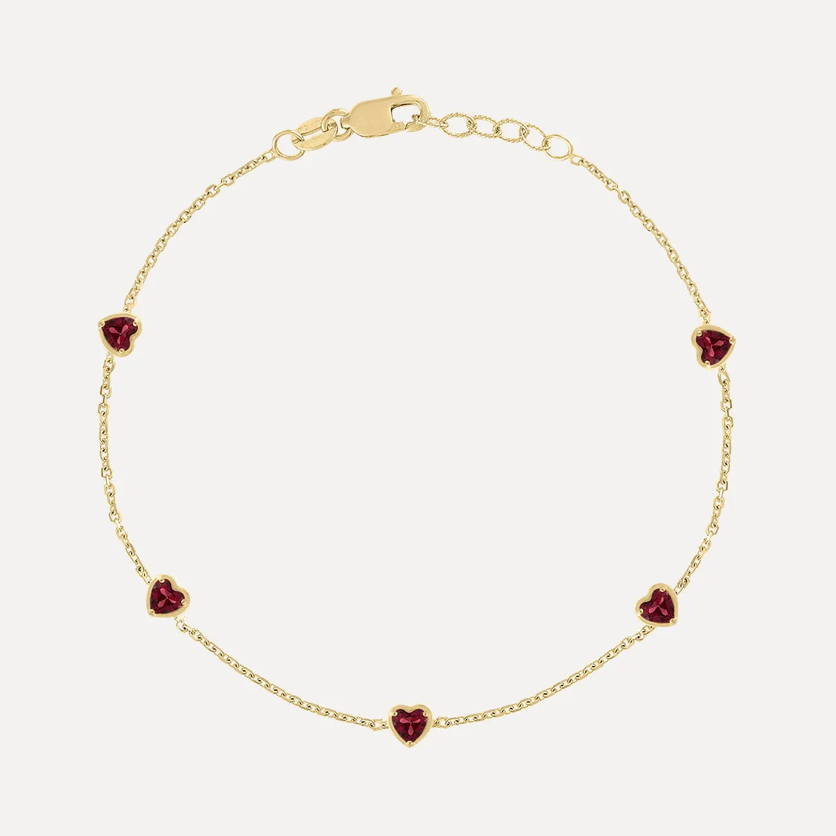 Birthstone Hearts Station Bracelet