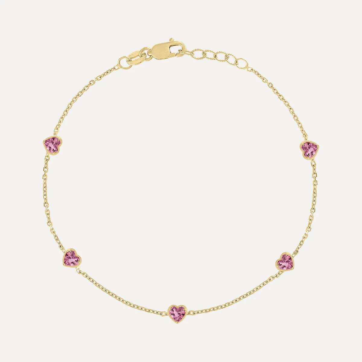 Birthstone Hearts Station Bracelet