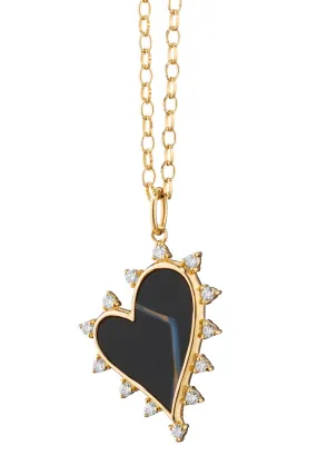 Black Agate Heart Necklace