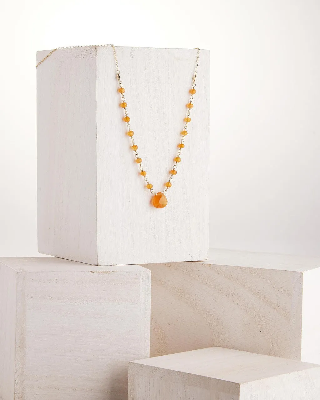 Carnelian Gold Chain Necklace