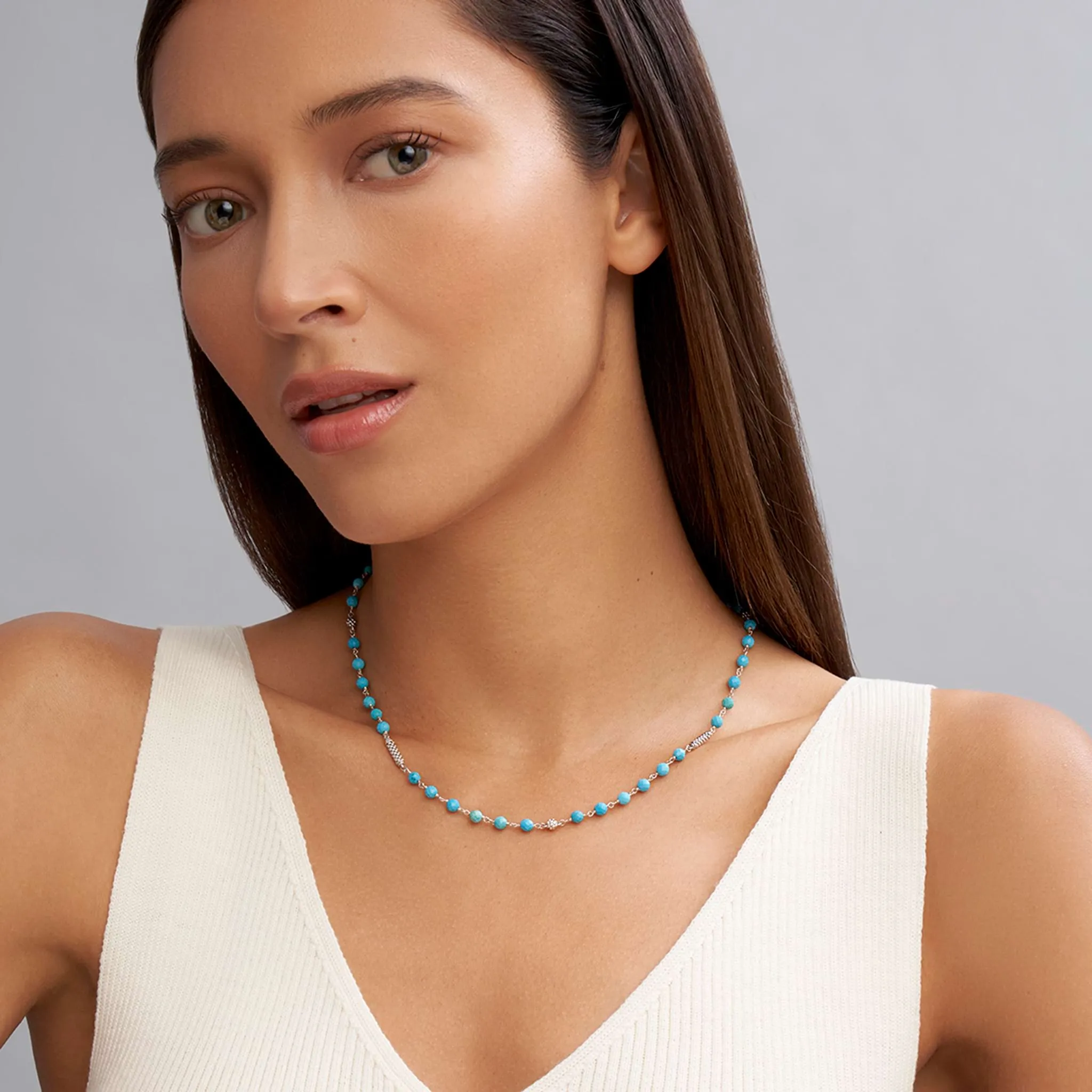 Caviar Icon Turquoise Beaded Necklace