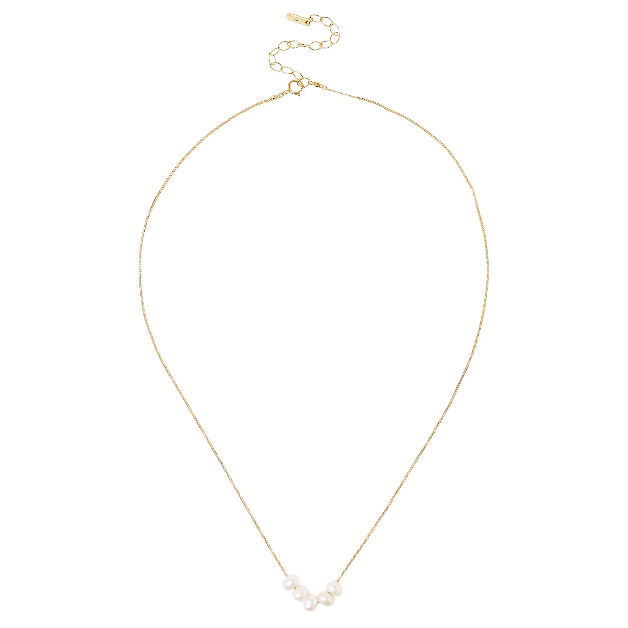 Chan Luu White Floating Multi Freshwater Pearl Pendant Necklace in Gold