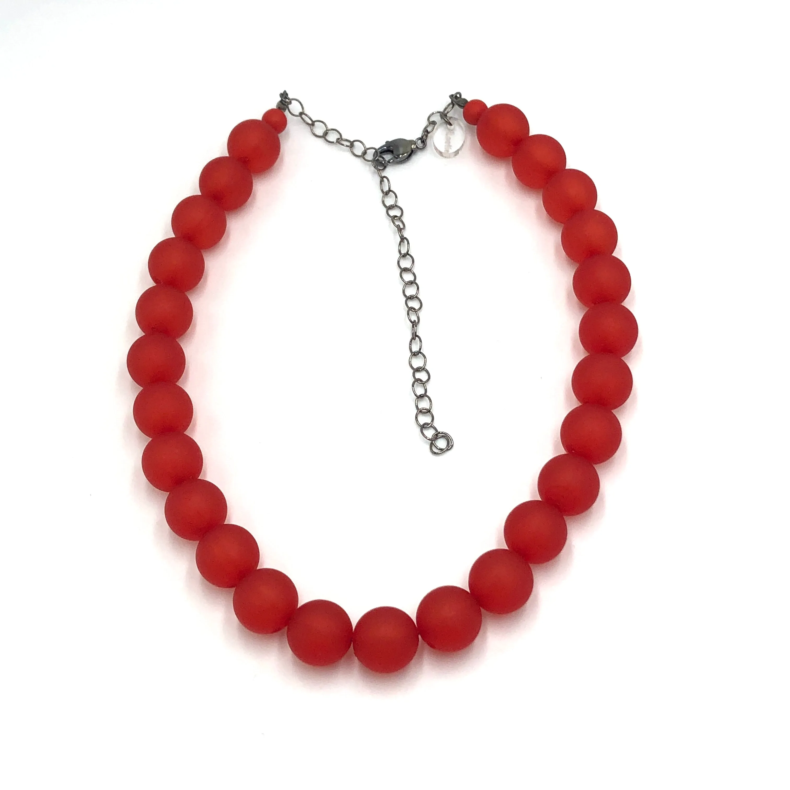 Cherry Red Frosted Marco Necklace