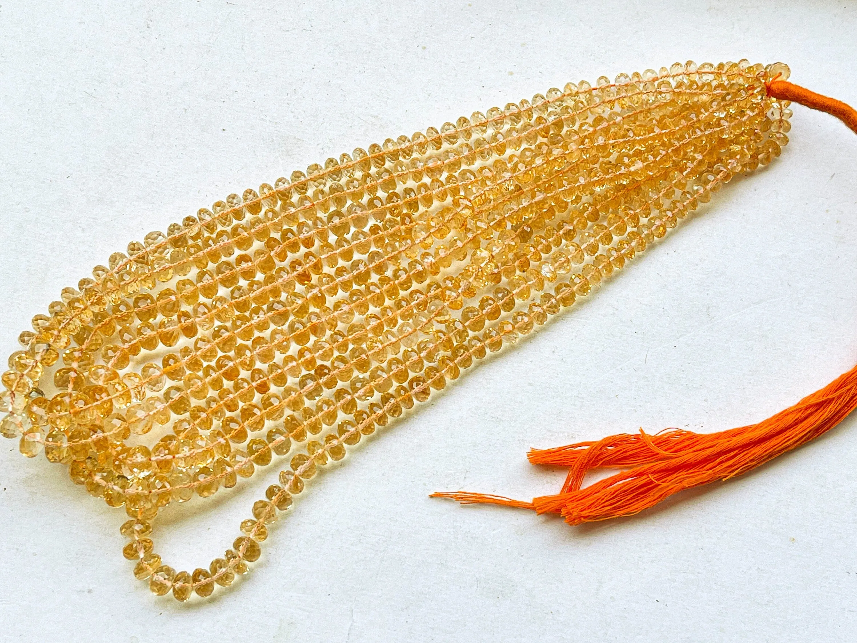 Citrine Faceted Rondelle Shape Beads