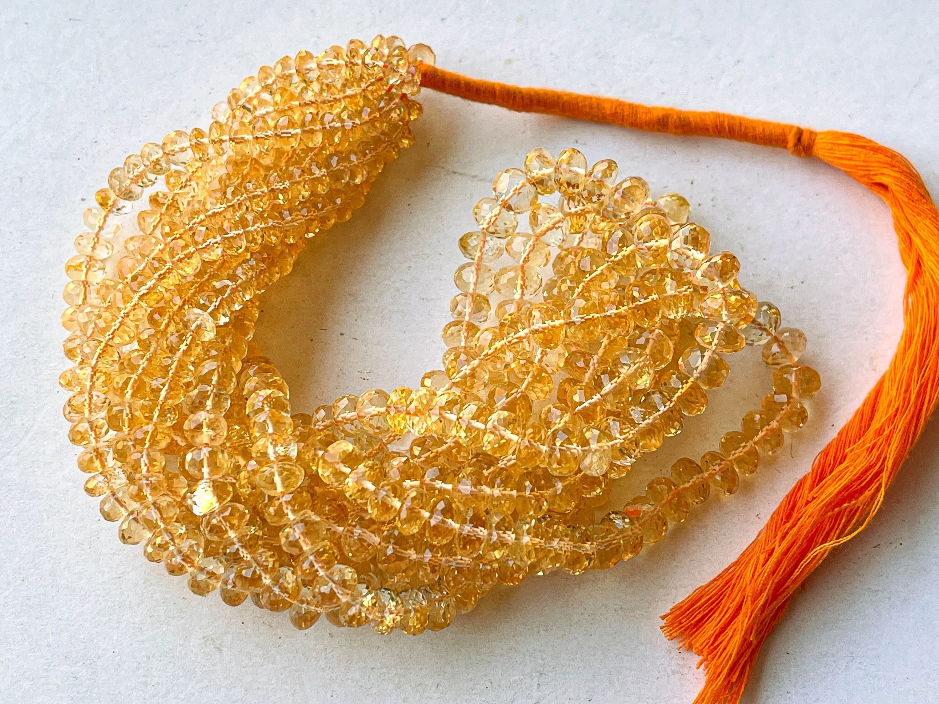 Citrine Faceted Rondelle Shape Beads