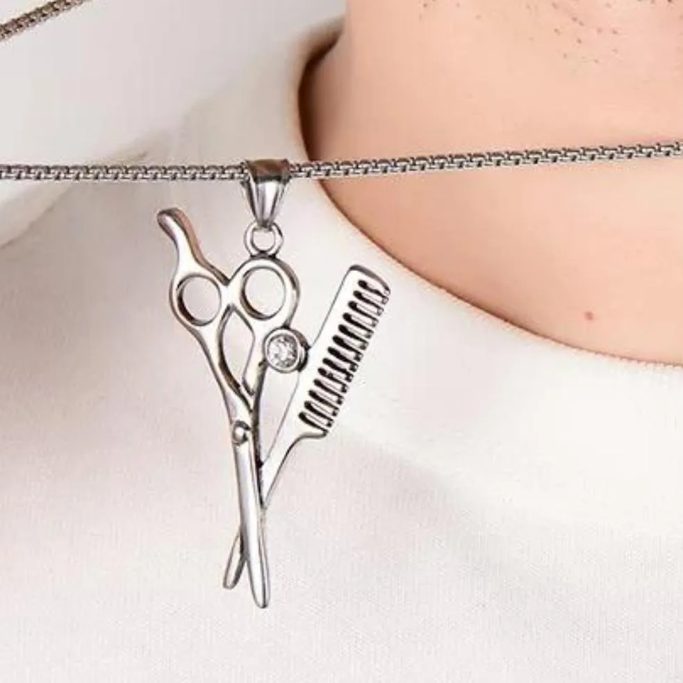 Comb  Scissors Necklace