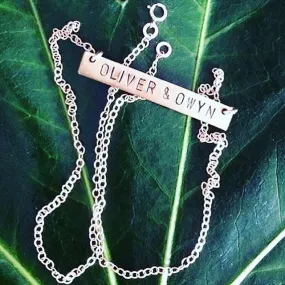 Custom Stamped Bar Necklace