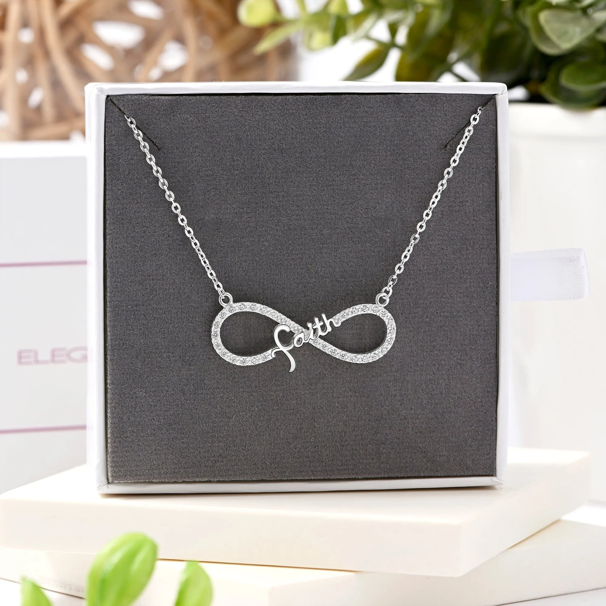 CZ Infinity Jewelry Faith Necklace Silver