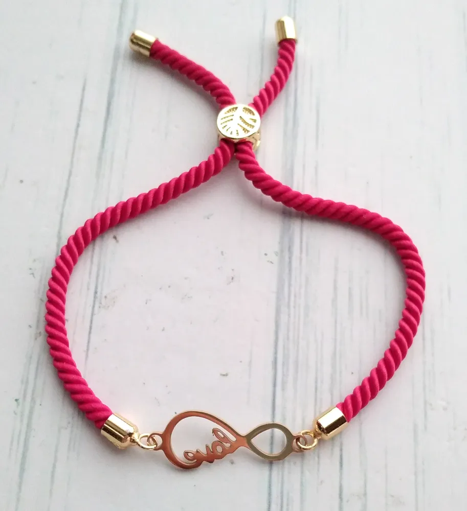 Dani Infinite Love Corded Slider Bracelet