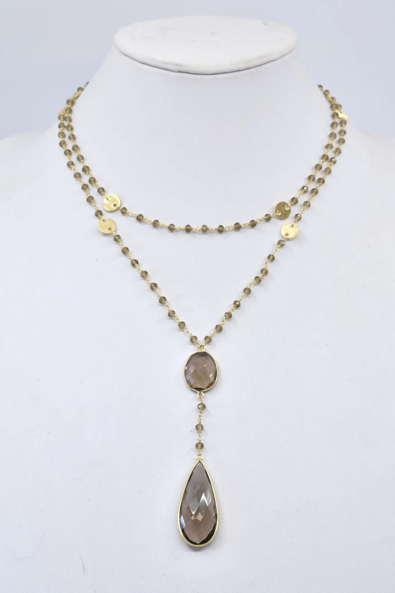 Double Diana Denmark Necklace in Smoky Quartz