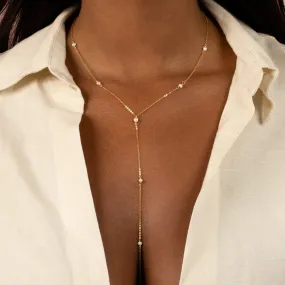 Drop-Down Freshwater Pearl Lariat Necklace