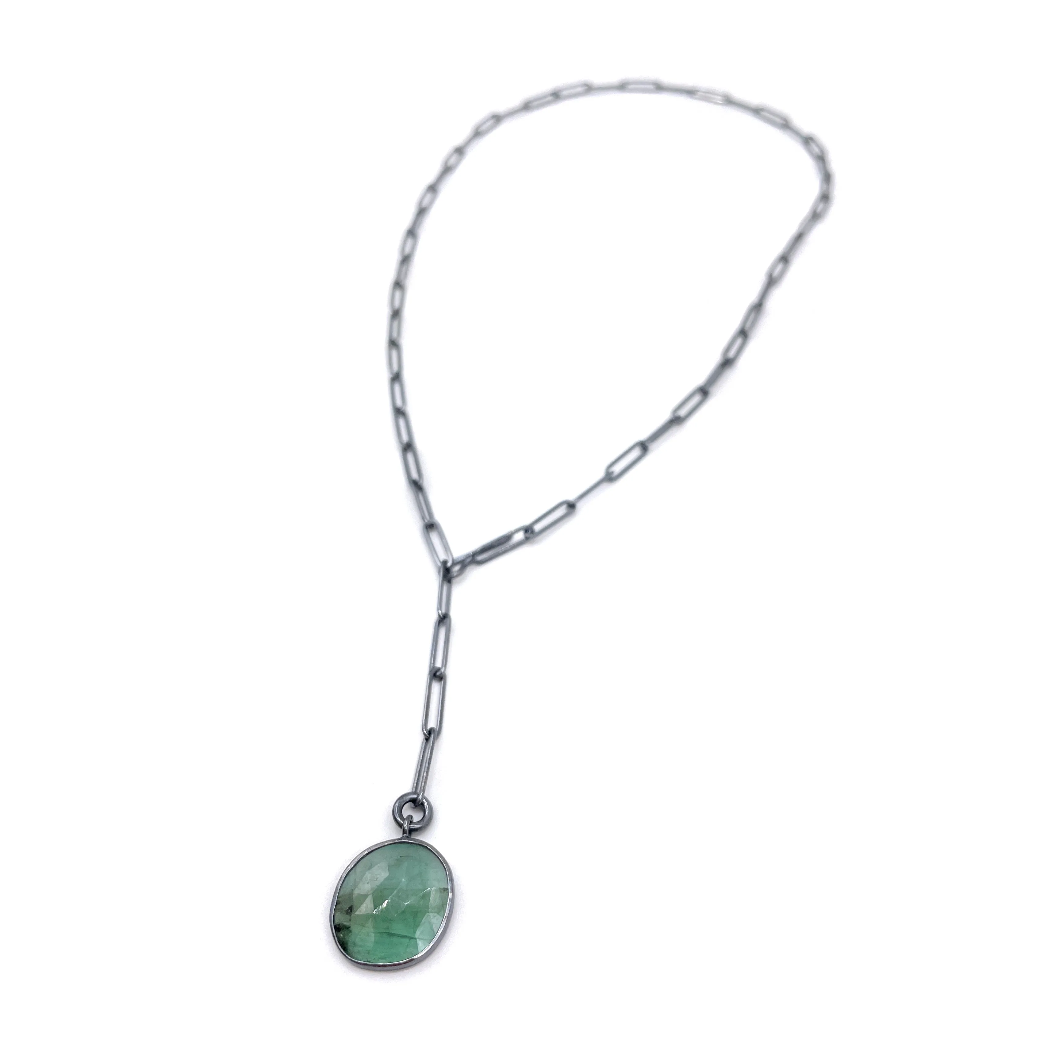 Emerald Lariat Necklace