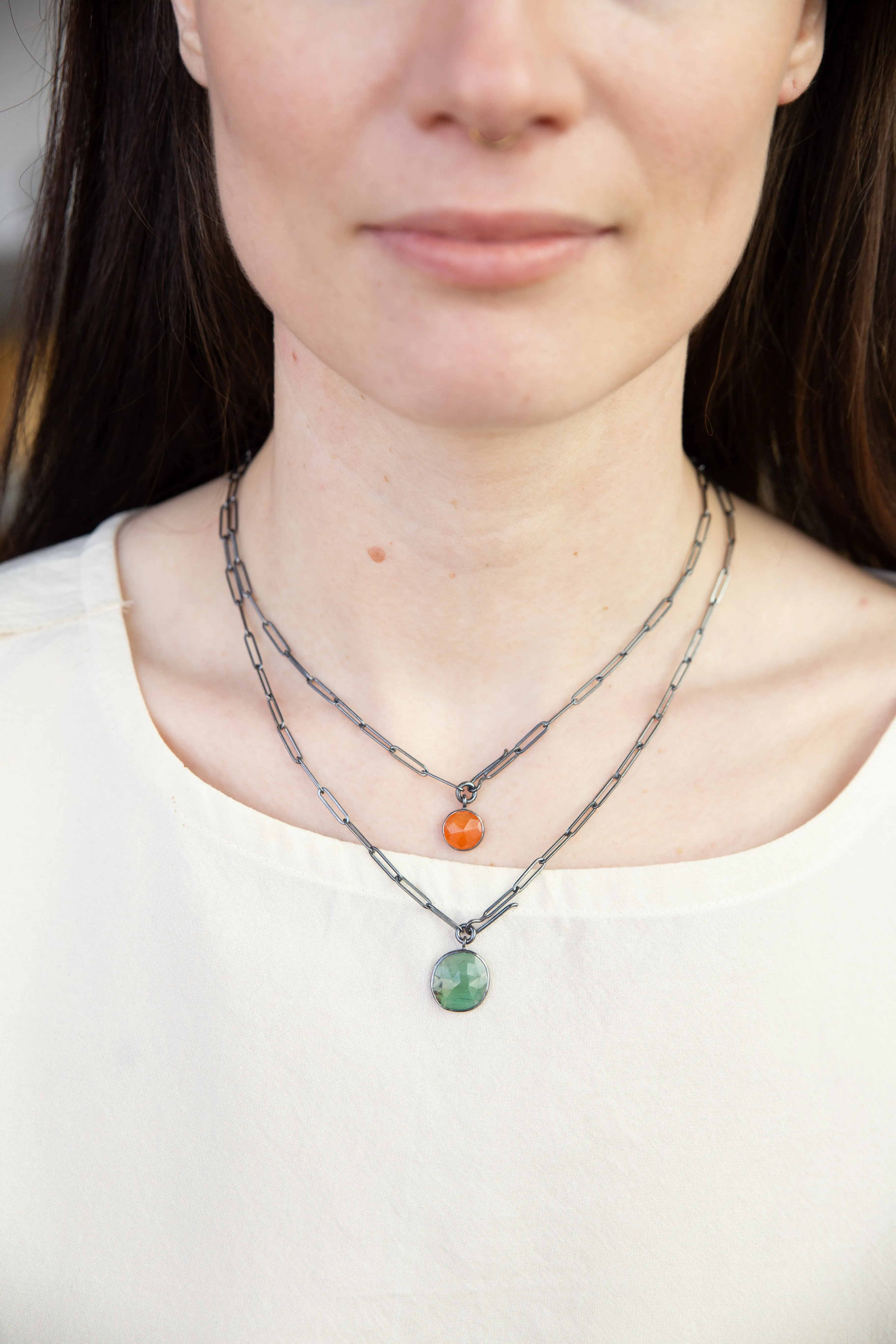 Emerald Lariat Necklace