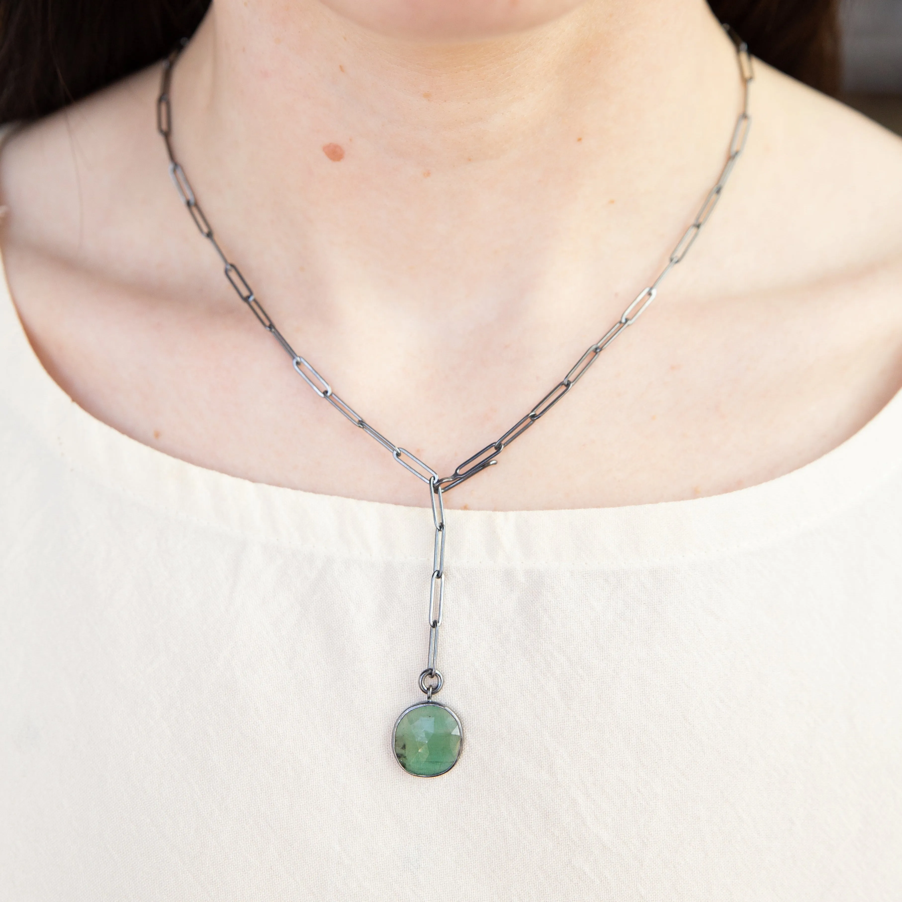 Emerald Lariat Necklace