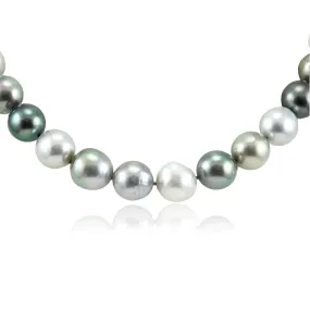 EXCLUSIVELY NINA 18-INCH SEMI BAROQUE MULTI-COLOR (31) TAHITIAN PEARL NECKLACE