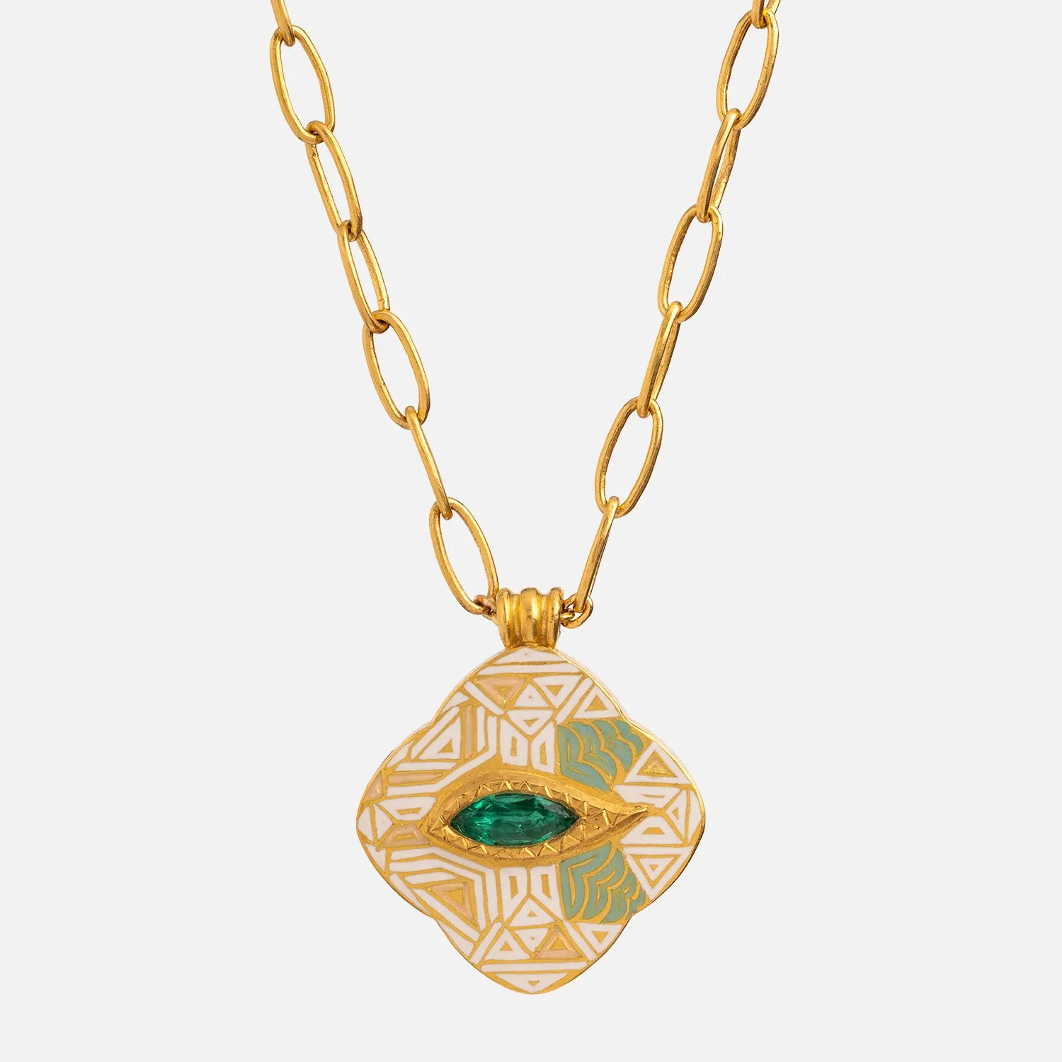 Eye of Aztec Clover Necklace