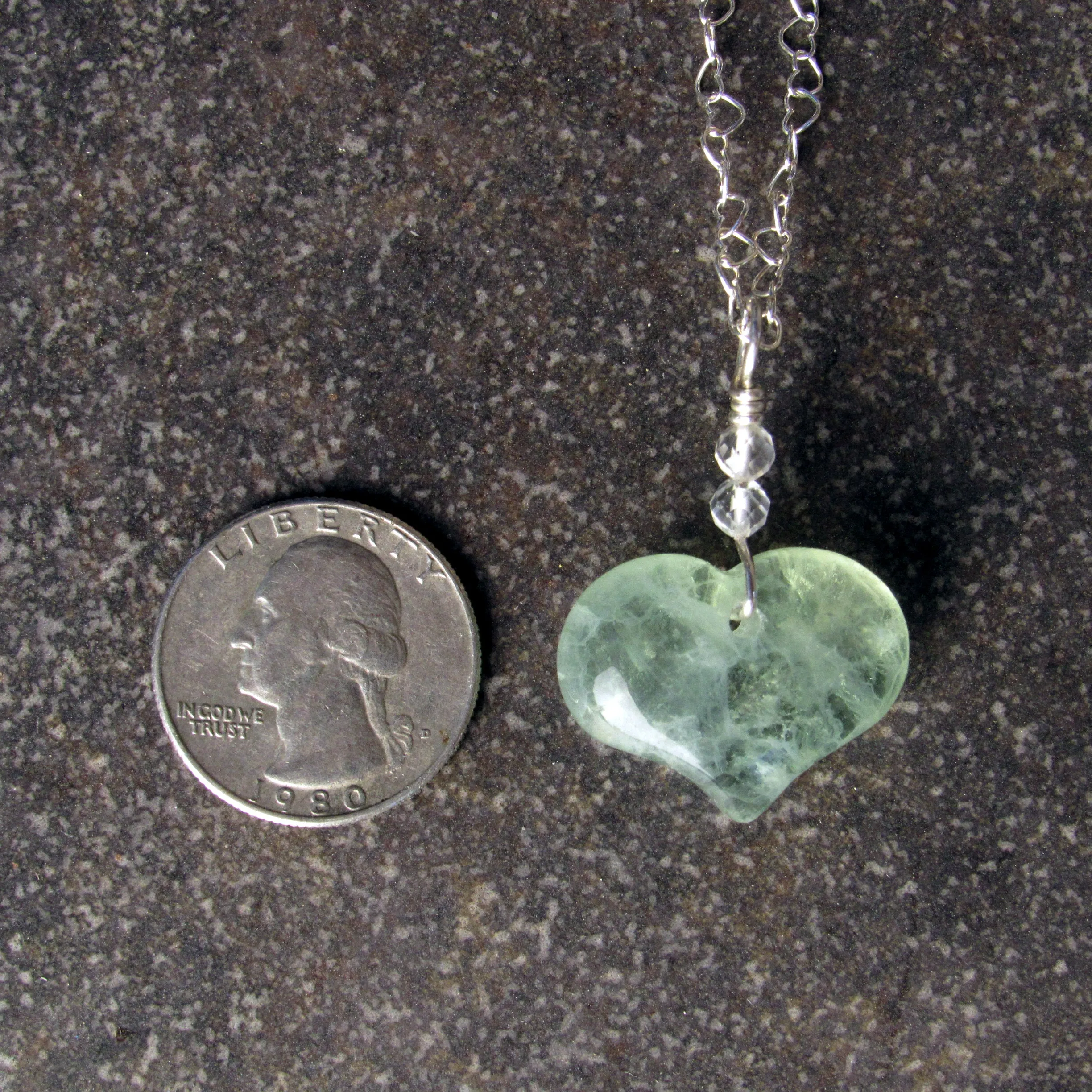 Gemstone Heart Pendants on Chain